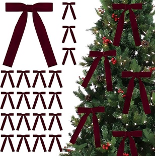 饰品挂件天鹅绒圣诞树挂饰圣诞老人 18cm带宽2.5cm圣诞装