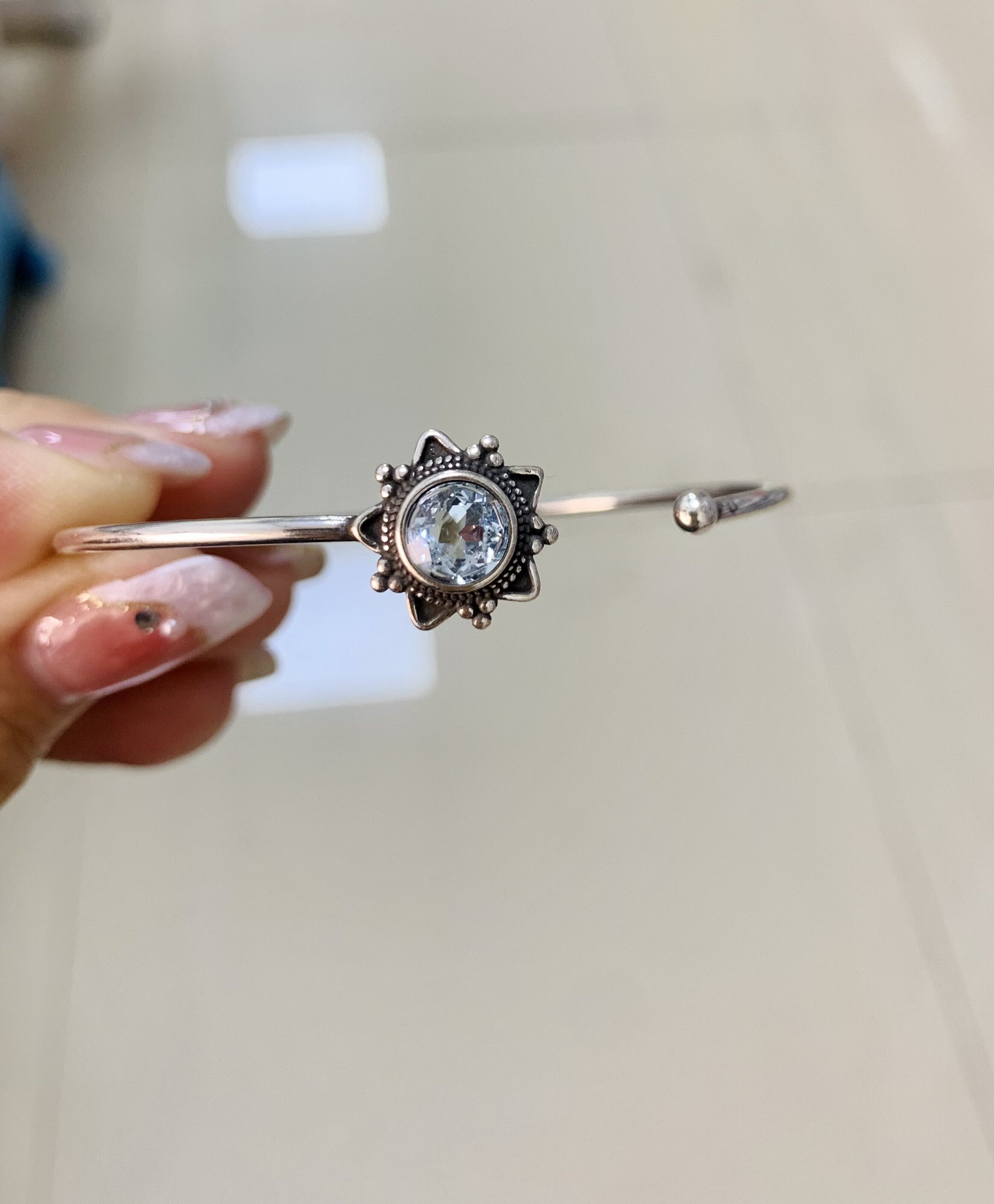 天然海蓝宝小清新手镯手镯