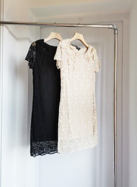 特 2024春夏新款欧美外贸原单成熟淑女气质复古蕾丝棉连衣裙 L16