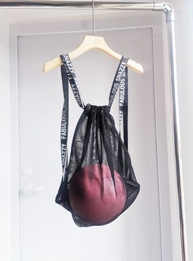 出口潮牌外贸原单夏日街头沙滩海滩网兜抽绳黑色双肩背包网眼包