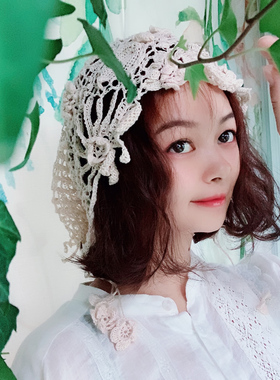 森语原创设计亚麻制作抽带帽子