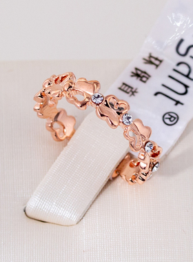 伊泰莲娜丽晶红苹果品牌系列女士蝴蝶结钻戒指结婚指环尾戒男JZ10