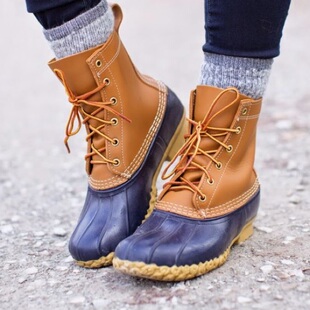 美国代购 Bean美产 L.L.Bean女8寸羊毛猎鸭靴防水加绒雪地靴LLBean