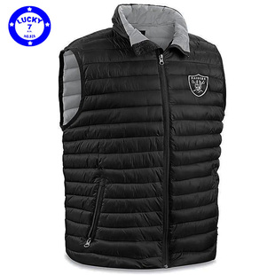 正品突袭者Raiders男女通用秋冬夹棉短款美式运动休闲马甲棉服M码