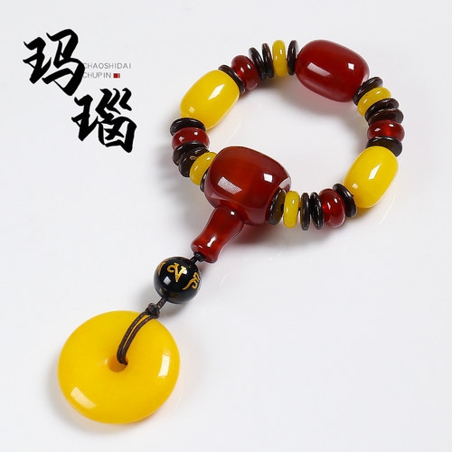 玛瑙玉髓金刚星月菩提手串桶珠