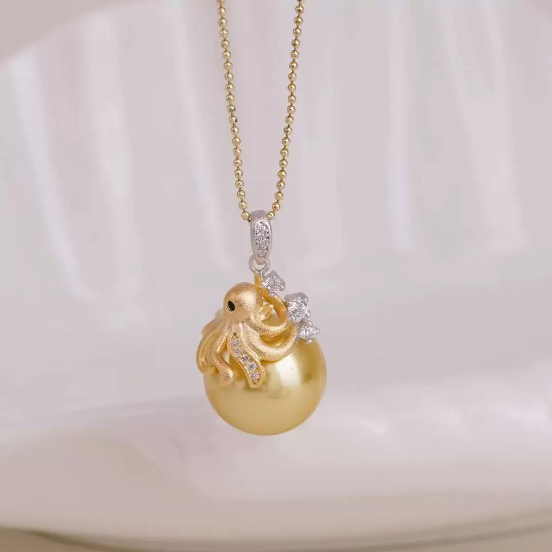 DIY珍珠配件 S925纯银精工海星款奢华吊坠重工坠子空托半成品项坠