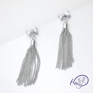厚耳垂的世界S925银针小众设计感气质流苏耳钉耳环耳饰