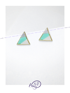 厚耳垂的世界S925银针小众设计感立体三角精致闪亮耳钉耳环耳饰