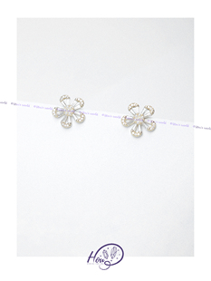 厚耳垂的世界S925银针小众设计感花花镶嵌精致闪亮耳钉耳环耳饰