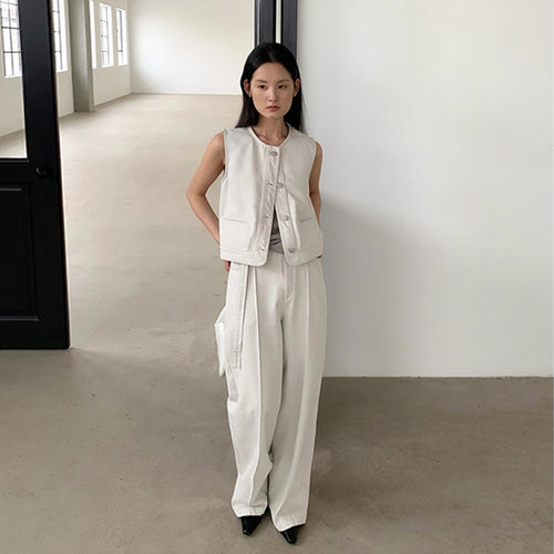THXGIVING 复古老钱风高腰系带直筒宽松休闲裤女2025春季款直筒裤