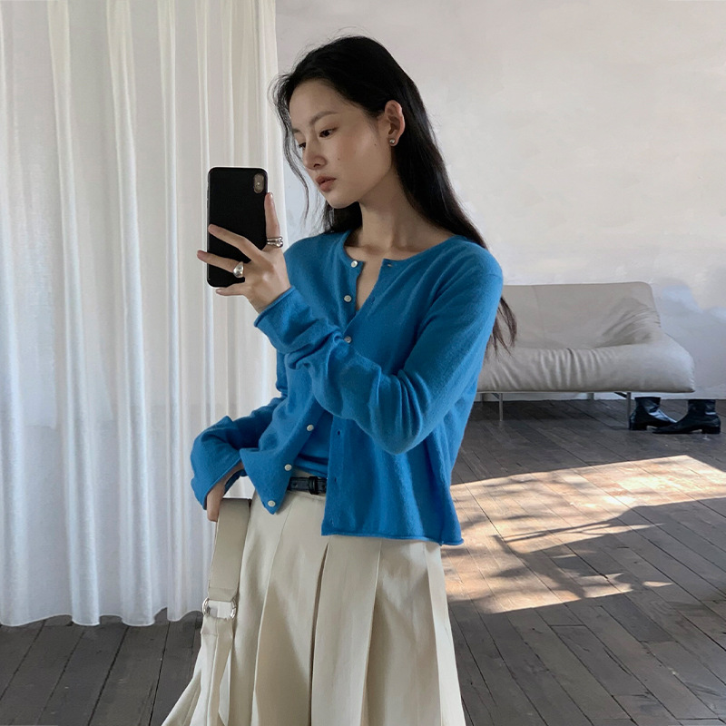 THXGIVING 羊毛吊带针织系扣开衫两件套上衣女2025春季新款套装