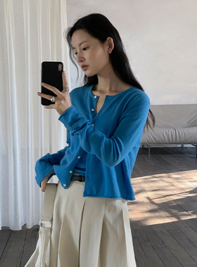 THXGIVING 羊毛吊带针织系扣开衫两件套上衣女2025春季新款套装