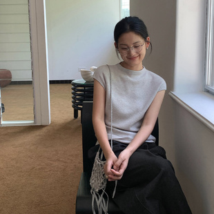 THXGIVING 气质半高领落肩包袖修身显瘦羊毛针织毛衣女2024秋季