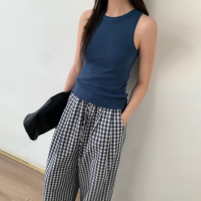 THXGIVING 圆领背心针织衫女2025秋季新款基础百搭显瘦修身上衣