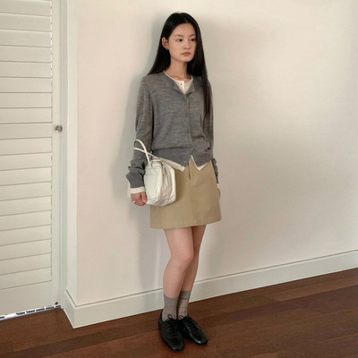 THXGIVING 显瘦高腰A字半身裙女2025春季新款韩版气质防走光短裙