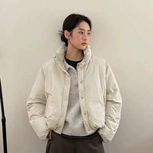 THXGIVING 小个子休闲蓬松白鸭绒立领羽绒服女2025冬季新款外套