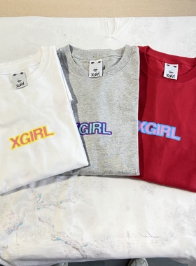 nacostyle出口日本外贸原D欧美街头风logo胶印印花纯棉直筒连衣裙