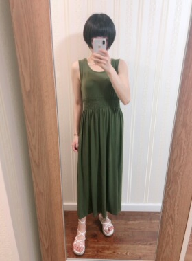 清仓~nacostyle出口日本原D高腰显瘦收腰及踝长裙连衣裙