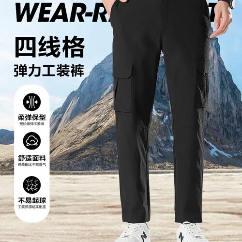 Laynos弹力速干工装裤大码