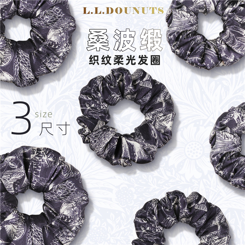 桑蚕丝气质发绳油画风轻奢