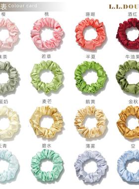 LLDonuts34色真丝2.5cm发圈女桑蚕丝高级感缎面大肠圈发绳套装