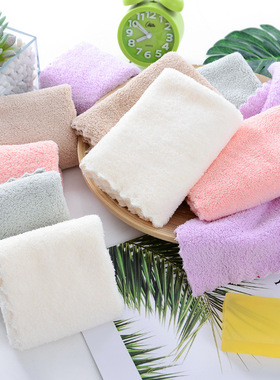 8条 30*30cm珊瑚绒方巾柔软吸水不掉毛日常家用洗碗擦桌清洁抹布