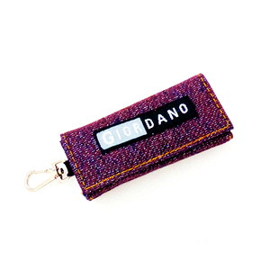 零钱包钥匙包紫色帆布字母可爱创意时尚学生钥匙扣包迷你锁匙包