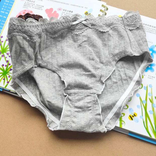 孤品单尺码灰色棉质女三角裤低档棉质舒适透气少女内裤