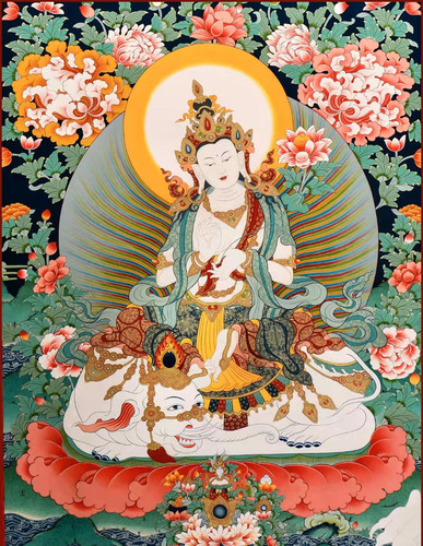 普贤唐卡描金DIY静心减压禅意画