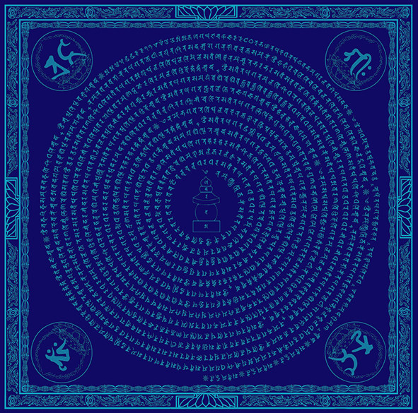 如来心咒轮陀罗尼挂画如来心图案描金线稿 涂色diy手绘礼物油画布