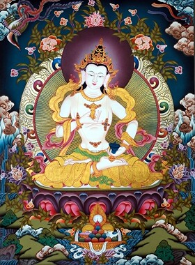 唐卡描金菩萨线稿手绘静心diy