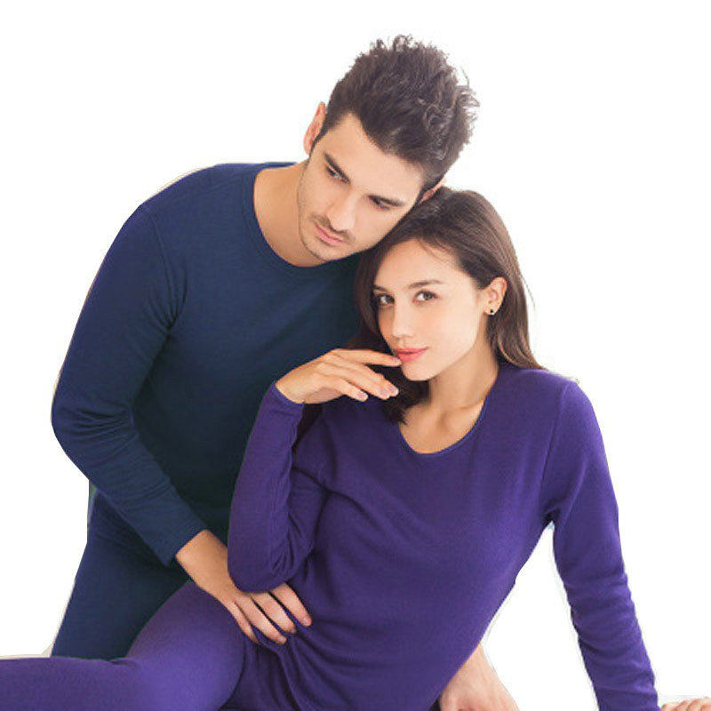 品牌内衣男女羊毛暖绒加厚保暖内衣套装圆领加绒修身秋冬保暖衣裤