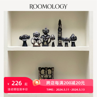 Roomology非洲摩洛哥进口手工皂石大理石石雕人像动物首饰盒摆件