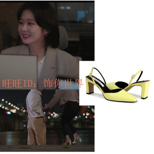 直邮夏Rachel Cox正品韩国代购OHMYBABY张娜拉同款通勤OL粗跟凉鞋