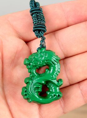 东阳木雕实木龙家居十二生肖木质绿色木龙工艺品吊坠挂件桌面摆件