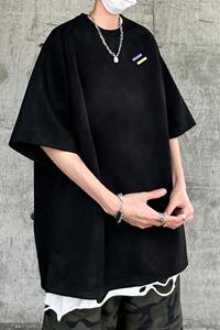 夏季大码休闲潮流美式麂皮绒字母印花短袖T恤T3410-P22【特价】图片