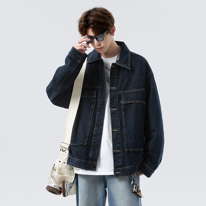 休闲大码复古潮流立体剪裁做旧牛仔外套夹克JA3008-P75【特价】,男装夹克,电商A007