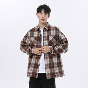 小香风复古格子加厚衬衫夹克外套休闲情侣宽松C2197-P45【特价】A图片