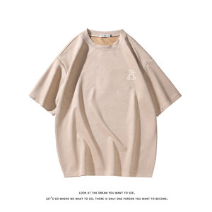 春夏潮流大码休闲美式印花圆领麂皮绒短袖T恤 T3389-P22【特价】图片