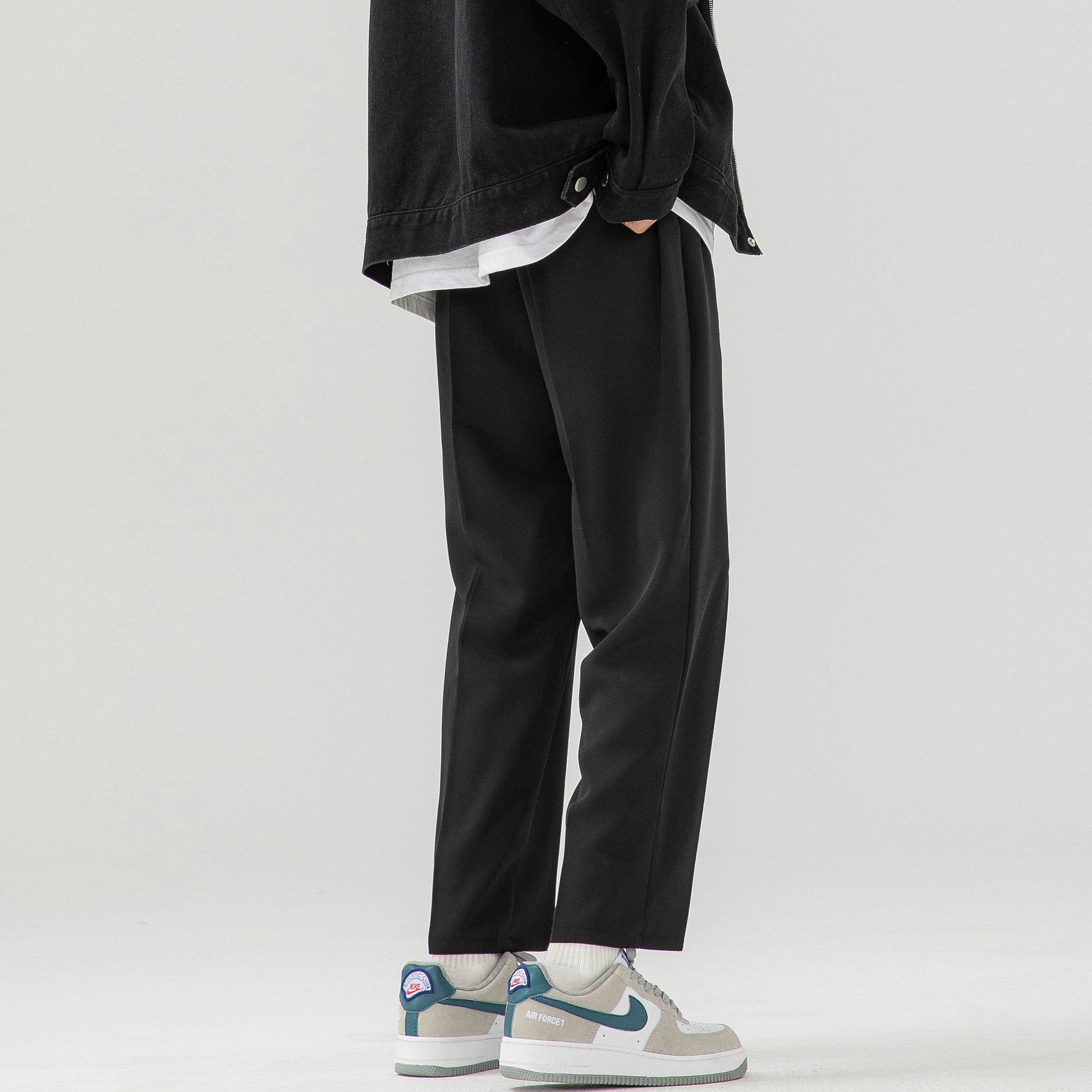 潮流宽松西装裤直筒宽松高腰显瘦休闲烟管裤K72060-P45【特价】Z，男装西裤，电商A007