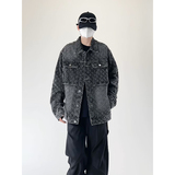 春季潮流做旧磨毛大码男女拼色牛仔外套夹克J8813-P65【特价】，男装夹克，电商A007