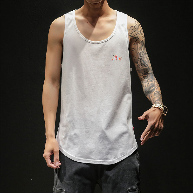 港风运动风大码圆领印花男背心舒适休闲夏季潮B3966-P18【特价】，男装背心/马甲，电商A007