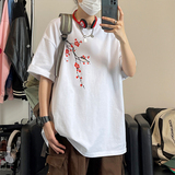 风新中式梅花240克双纱精梳棉半袖短袖T恤T3514-P25【特价】，男装T恤，电商A007