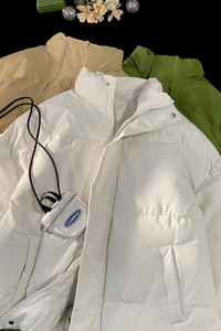 冬宽松纯色大码休闲加厚保暖立领棉服棉衣外套M5228-P60【特价】图片