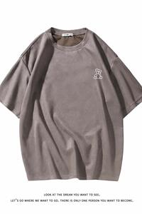 春夏潮流大码休闲美式印花圆领麂皮绒短袖T恤 T3389-P22【特价】图片