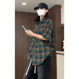 夏季潮流复古格子大码休闲男短袖衬衫C2176-P27【特价】，男装衬衫，电商A007