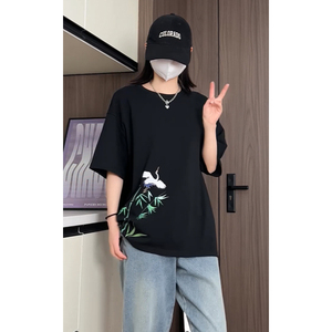 风新中式重磅240克双纱精梳棉半袖短袖T恤T3517-P25【特价】Q图片