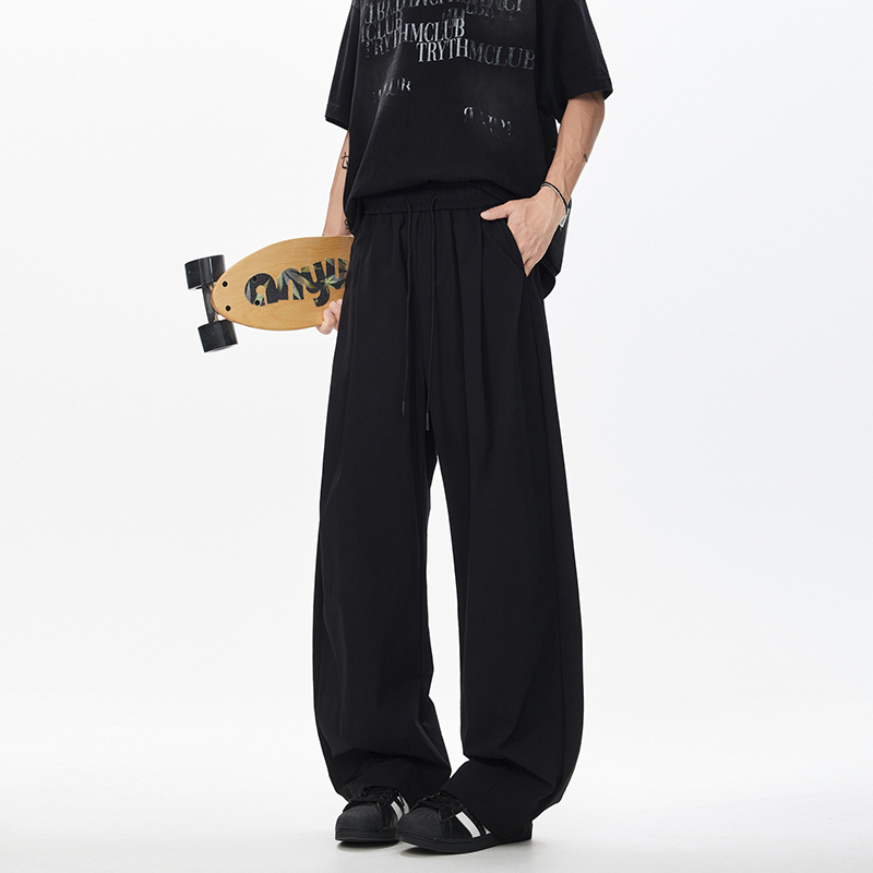 GENIOLAMODE美式黑色方巾牛仔裤男士秋季新款打褶皱宽松弯刀裤潮,男装防晒衣,电商A007 GENIOLAMODE美式黑色方巾牛仔裤男士秋季新款打褶皱宽松弯刀裤潮,男装防晒衣,电商A007