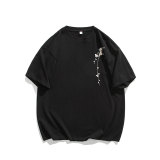 风新中式梅花240克双纱精梳棉半袖短袖T恤T3516-P25【特价】Q，男装T恤，电商A007