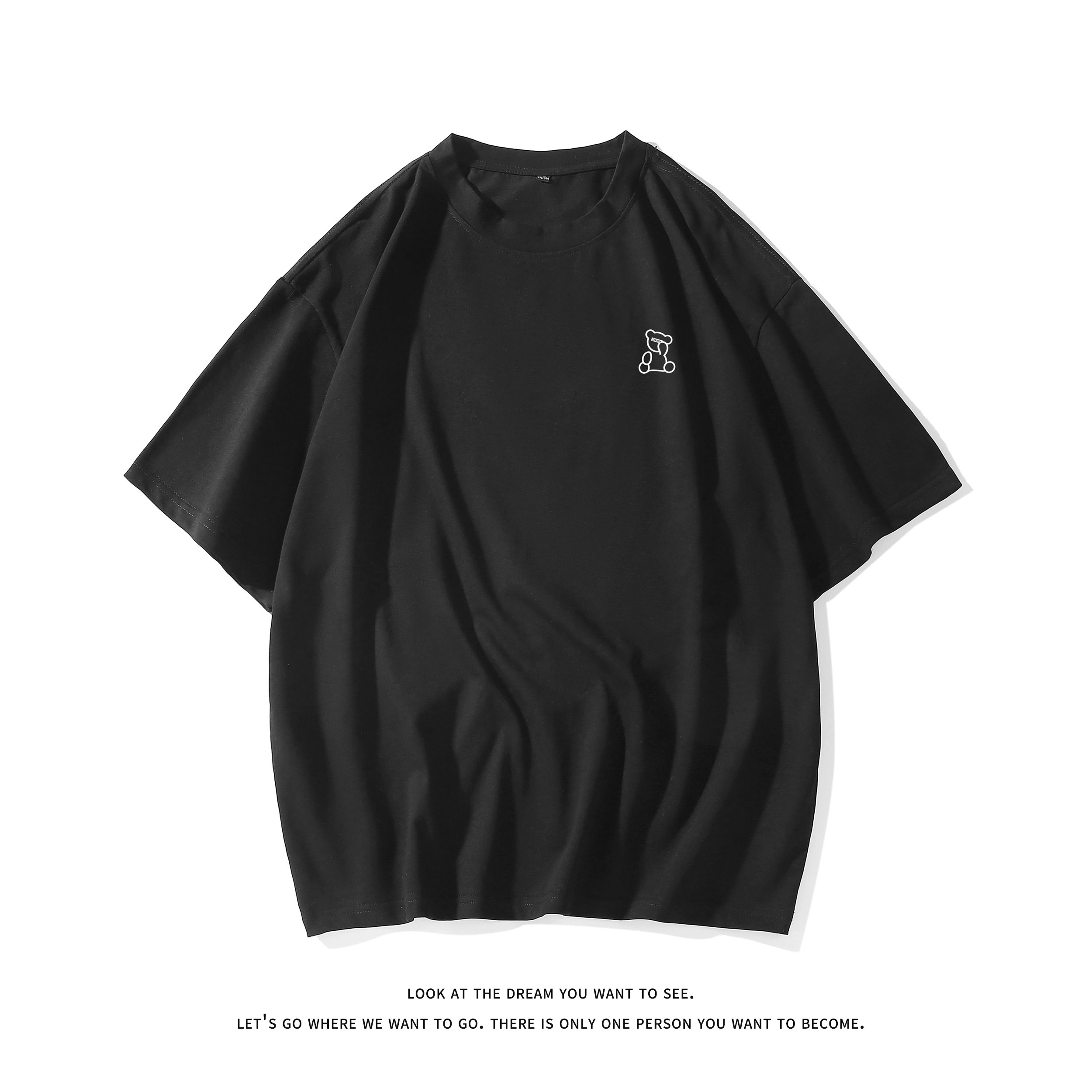 白底平铺夏季潮流大码印花纯短T重磅230g短袖T恤T3405-P25,男装T恤,电商A007